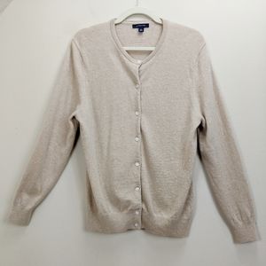 Lands End Womens Large Cashmere Cardigan Sweater